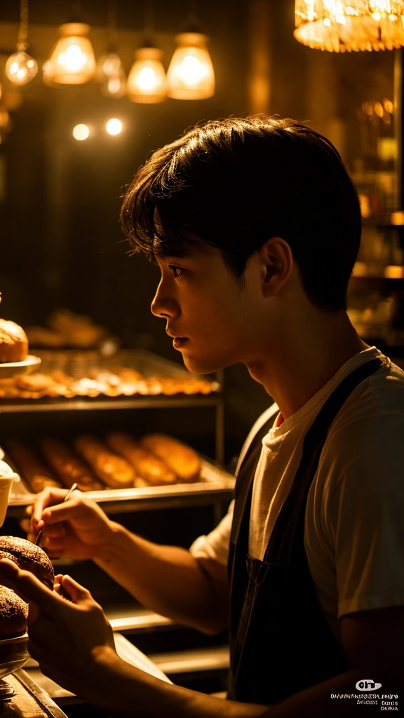 1 boy struggling with his sexuality,1 boy is gay,cafe,bakery,restaurant,lovers to enemies,half japanese half chinese boy,puerto rican,cinematic lighting,dramatic atmosphere,best quality,8k,highres,masterpiece,ultra-detailed,realistic,photorealistic,photo-realistic,highly detailed faces,beautiful eyes,beautiful lips,beautiful skin,intricate details,atmospheric,moody,dramatic,chiaroscuro lighting,warm color palette,cinematic composition