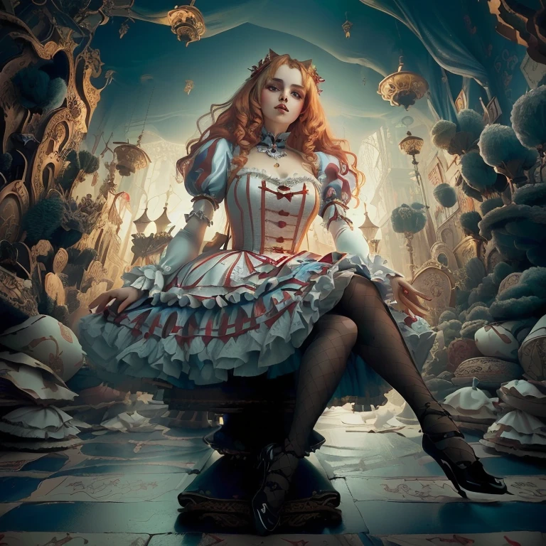 alice the alice movie poster, portrait of alice in wonderland, alice in wonderland style, like alice in wonderland, michael cheval (unreal engine, the queen of hearts, fantasy photography, alice in wonderland cyberpunk, alice in wonderland syndrome, queen of hearts, alice in wonderland theme, miss aniela, alice in wonderland, inspired by Michael Cheval, in wonderland