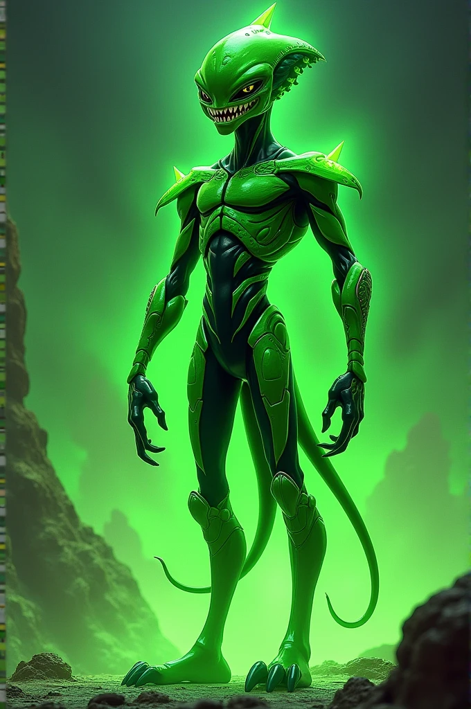 Alien ben 10 bright green