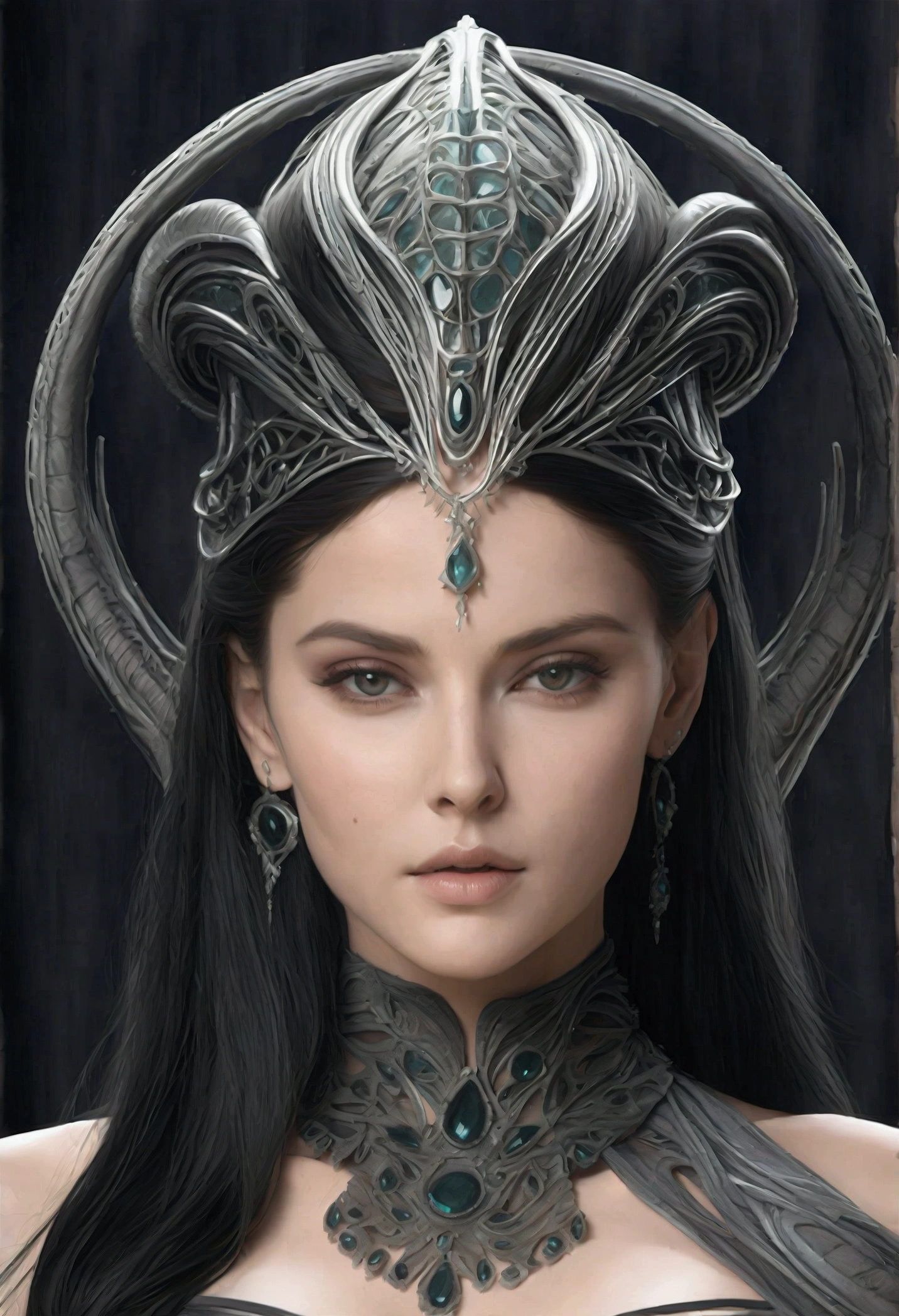 Create an image of the most stunningly gorgeous perfect sexy hrgiger girl, Stunningly gorgeous perfect face, long flowing crimson red hair, the most sexualy attractive seductive stunning body, perfect skin, sexualy alluring facial expression,