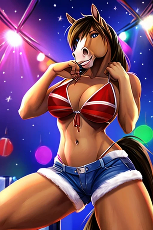 Horse stripper bikini short shorts Christmas