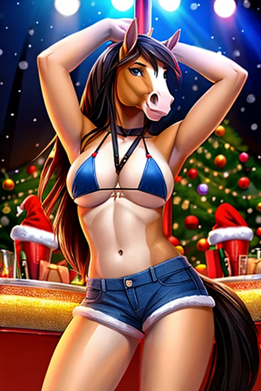 Horse stripper bikini short shorts Christmas
