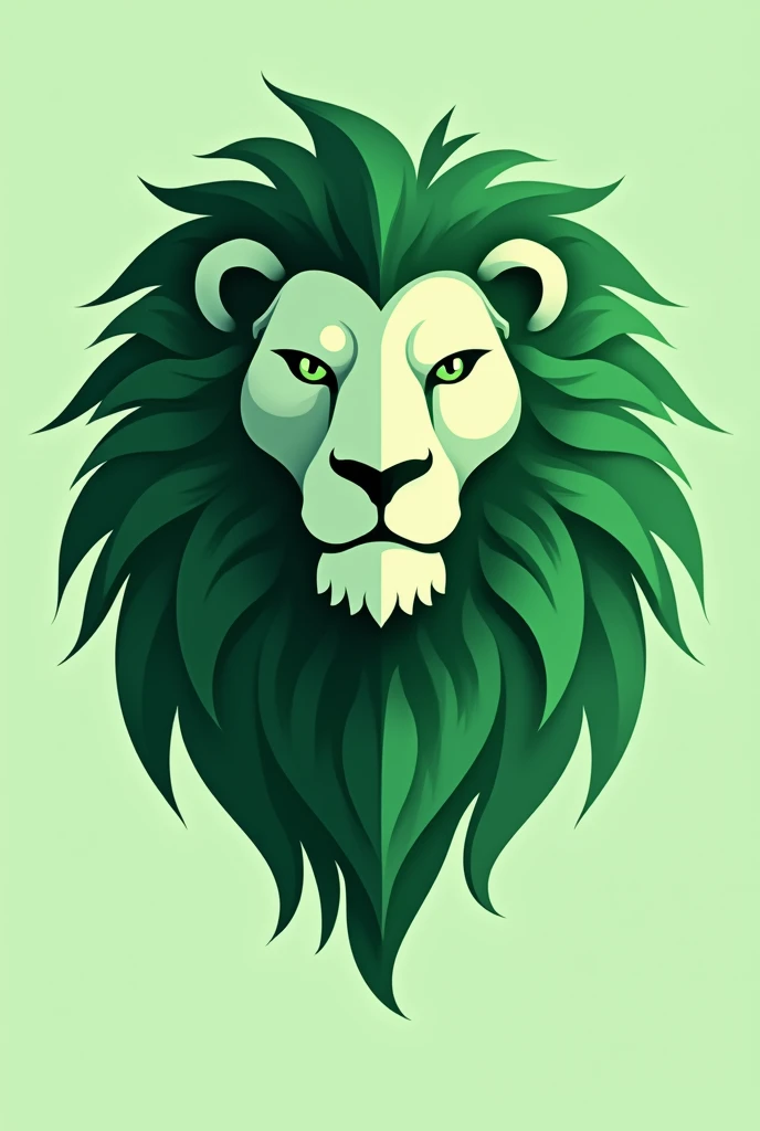 create a logo of a lion with a chip mane in green color