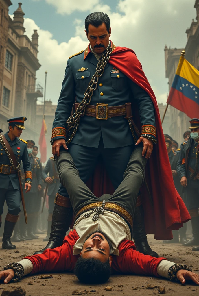 It generates Nicolás Maduro being beaten by the liberator Simón Bolívar 