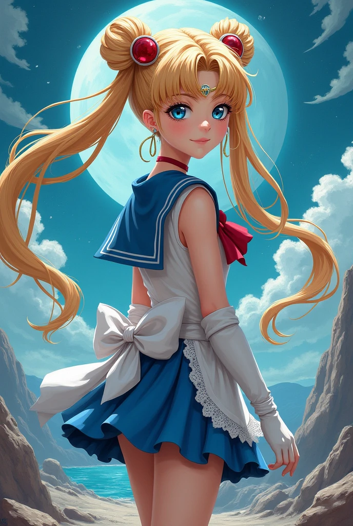 aausagi, double bun, twintails, parted bangs, circlet, jewelry, earrings, choker, red bow, white gloves, elbow gloves, blue skirt, standing, outdoors, bright light on the face, ( moon background:1.1),cowboy shot, best quality, highly detailed,photorealistic, realistic, masterpiece, absurdres, detailed skin texture, (detailed eyes, deep eyes,detail hair:1.0),remarkable detailed pupils, 1girl,solo,(smile:1.2),(happy:1.1), narrow waist,large breasts, 8k,Realistic Skin Texture、Superrealism、Realistic Photo、A futuristic Japanese female soldier stands amongst rubble、Damaged moss green metal armor、Skull mark painted on armor、Painting of the unit and identification number、Peeling paint、Oil stains、Energy Rifle、fighting spirit、Detailed Description、Dynamic pose Realistic portrait of the protagonist of the anime Sailor Moon (Super detailed,ultra high resolution,detailed background),((2D)),((flat color)),((colorful)),((floating colorful water)),1 girl,alone,looking at the viewer,break masterpiece, Highest quality, Portraiture, One Girl, (Alice in Wonderland:1.2), Blue clothes, White apron, Blonde, blue eyes, Usagi, ?????, Tea cup, White lace thigh high socks, Miniskirt lift, Dynamic pose,Electro Swing1woman, makima, beauty face, cool vibe, detailed (arte de abram efimovich arkhipov:1.2),(((postimpresionista))),monet color,arroyo,(((Oil painting))),gotas,Bueno,soft lighting,Cold,SETSUKA,pelo rubio,labios,blue eyes ,clavicle,cola de caballo ,constituir,(pechos grandes:1.5),escote,fondo del corredor,mirando al espectador,sonrisa,senos,camisa,rubor,mangas largas,Cuello marinero,handkerchief,white camisa,falda rosa,adentro,levantador de ropa,Levantamiento de falda,piernas abiertas,pantimedias con banda para el muslo,(pelo largo),mostrando la entrepierna:1.5),mostrando el pecho,(from behind:1.5),aesthetic body,mirando al espectador,sensual pose,diafragma,dedo de camello,((ponerse en cuclillas)),looking back,