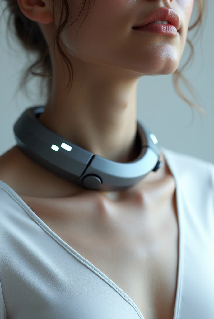 A prototype of a necklace that is thick but not too thick that monitors health and breathing