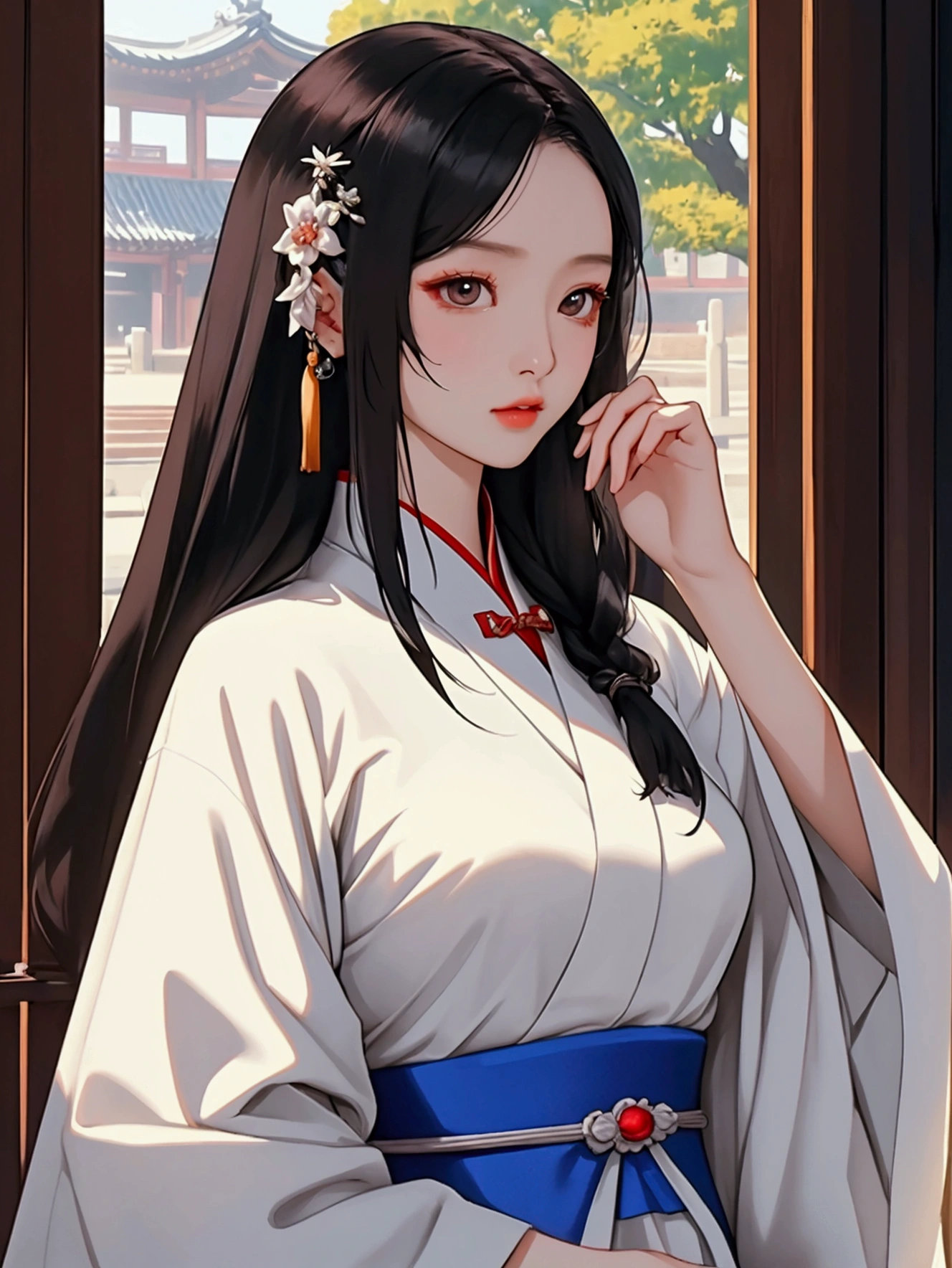 (Highest quality、 8k 、masterpiece、High resolution)、Chinese Drama、Changgexing、Li Changge、Dililaba、Tang Dynasty、Changan、1 Female、Beautiful young person、古いChanganの街並み、Anime Beauty、Anime Art、Official Art、Detailed CG、