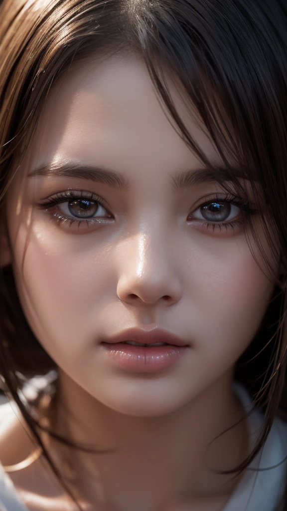 a girl with cum in her open mouth, saliva dripping, beautiful detailed eyes, beautiful detailed lips, extremely detailed face, long eyelashes, close up portrait, photorealistic, 8k, high quality, intricate details, hyper realistic, incredible detail, cinematic lighting, dramatic colors, moody atmosphere