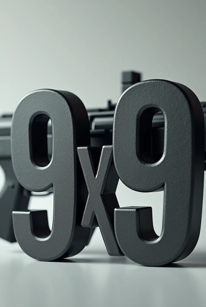 Images of letters that say ( 9x19 ) with an uzi in the background