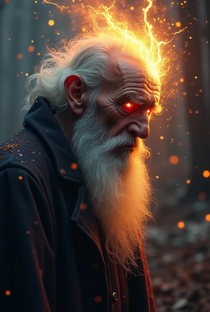 a cosmic being materialized as an evil old man who has the energy of chaos trapped within him