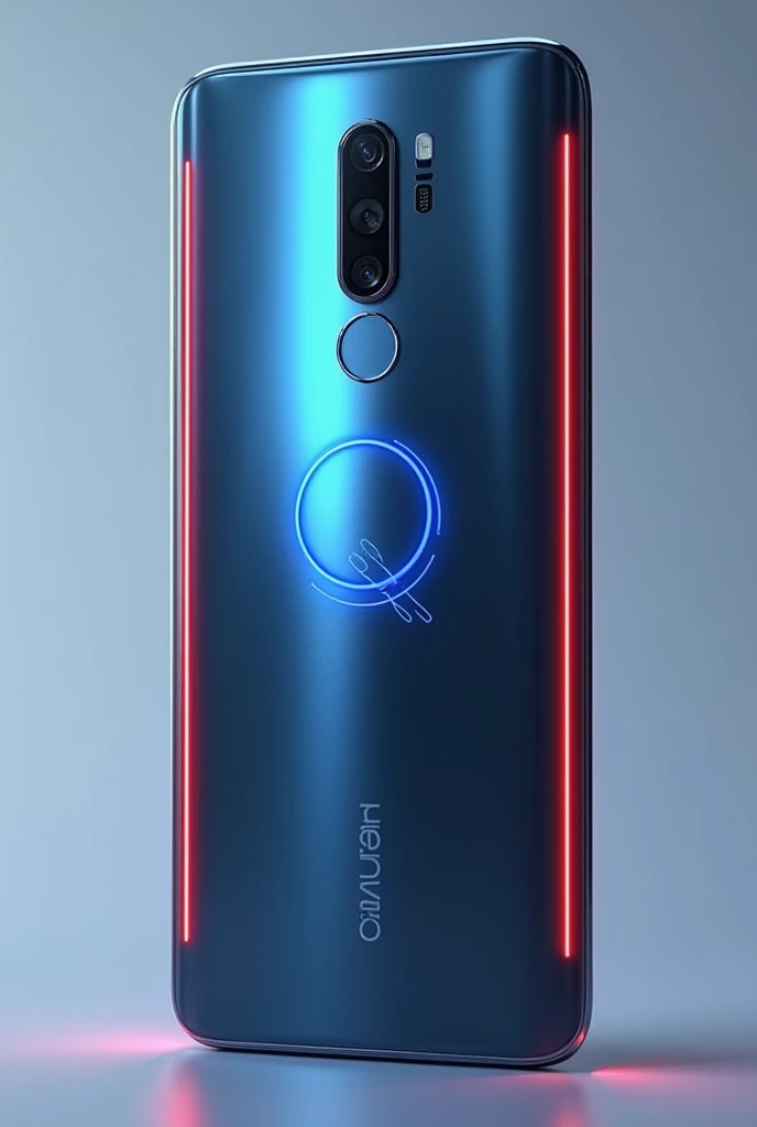 Realistic cell phone for a brand called Qphone with lights on the front and back
