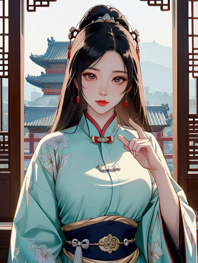 (Highest quality、 8k 、masterpiece、High resolution)、Chinese Drama、Changgexing、Li Changge、Dililaba、Tang Dynasty、Changan、1 Female、Beautiful young person、古いChanganの街並み、Anime Beauty、Anime Art、Official Art、Detailed CG、