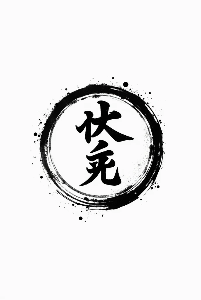 Round stamp mark of a spy agency whose name is Kyoku Shin on a white background 