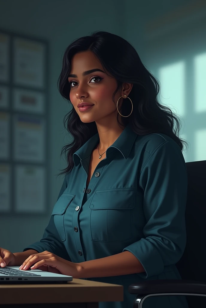 30 year old young lady, plus size, with large nose Indian woman with PCOS that want to succeed in life works in night shift