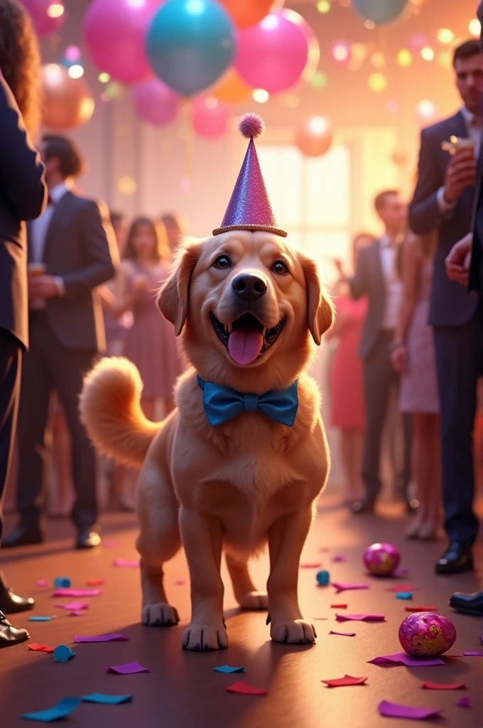 A dog at a party 