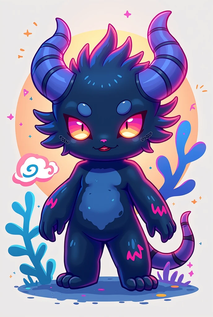 To create a CloudKid-style version of Ashiok, you could follow the following steps:
color palette Vibrantes: Use bright, vibrant colors, keeping the traditional tones of Ashiok, como negro, blue and purple, but adding touches of neon and sparkles for a more lively look.
Illustration style: Adopt a drawing style with clean lines and simplified shapes, typical of CloudKid. The proportions can be a little exaggerated to give a more cartoonish and friendly look..
Characteristic Elements: Keep Ashiok's iconic elements, like the dark mist and the horns, but style them in a softer, less threatening way, with rounded and undulating shapes.
Expressions and poses: Give Ashiok more lively and fun facial expressions, with big and expressive eyes. Poses can be more dynamic and energetic, conveying a sense of constant movement.
Details and Textures: Use simple textures and repeating patterns to add depth without complicating the design. Avoid overly complex details that don't match the CloudKid style.
Scenario: Place Ashiok in a vibrant and colorful environment, perhaps with dream or nightmare elements stylized in a light and playful way.
With these elements, You will create a version of Ashiok that combines the character's iconic look with CloudKid's fun and accessible aesthetic..