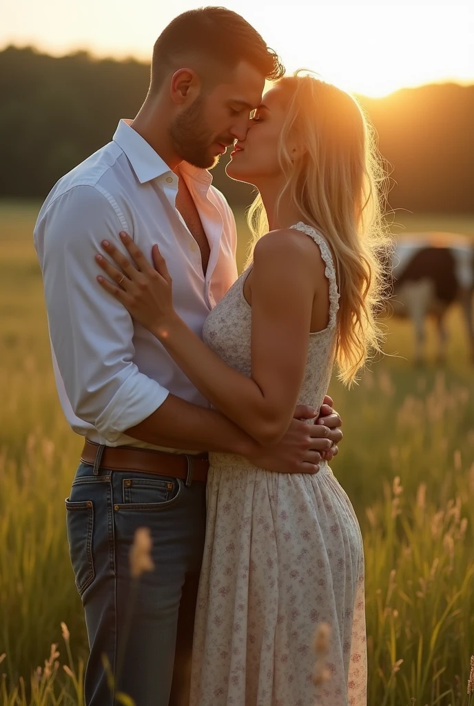 magnificent body, A luscious milkmaid has fun with her boyfriend on a farm. Adult. Vagina like