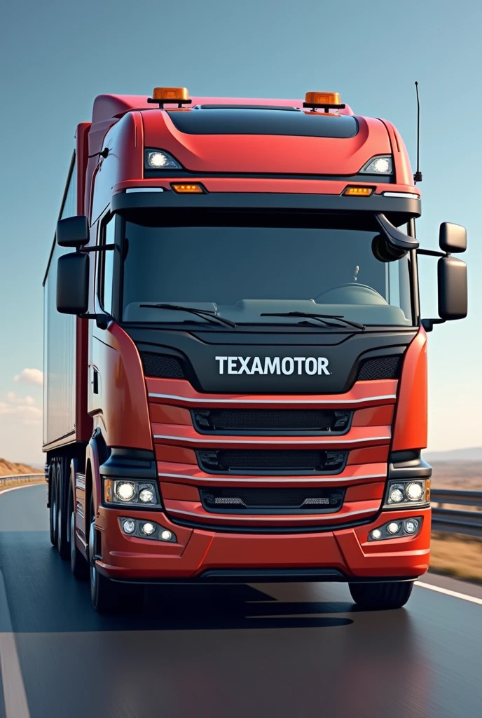 Create TEXAMOTOR&#39;S logo with a modern trailer model