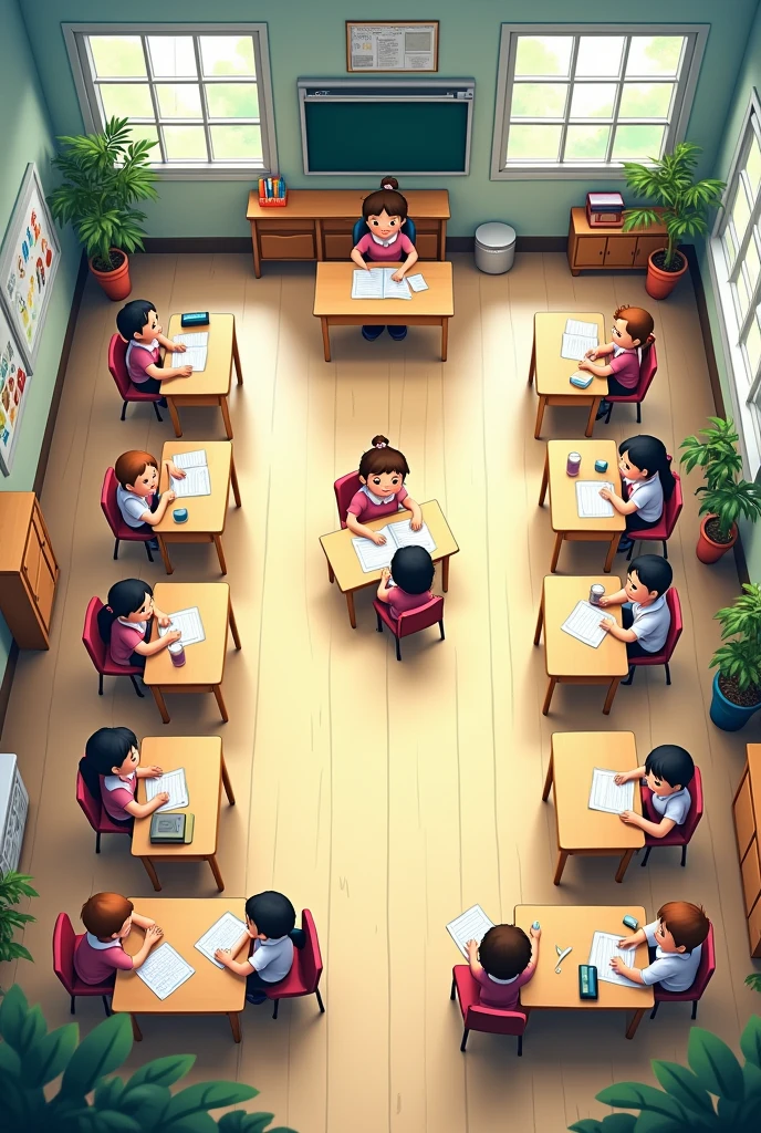 make a classroom map for 21 students 
