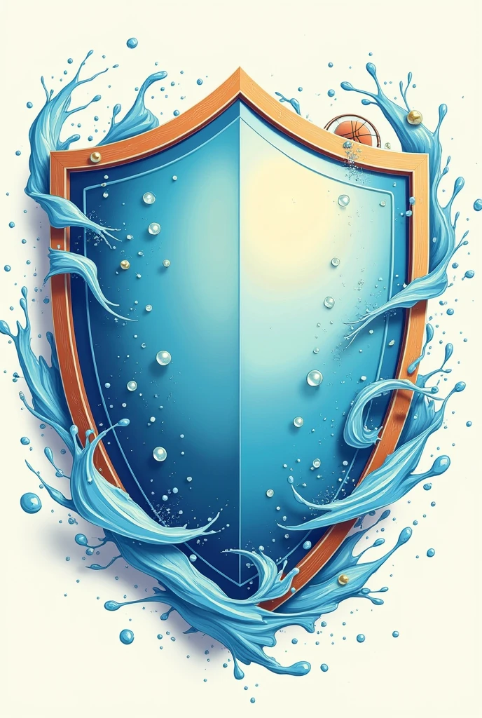 Shield with sport water education breeze art without children