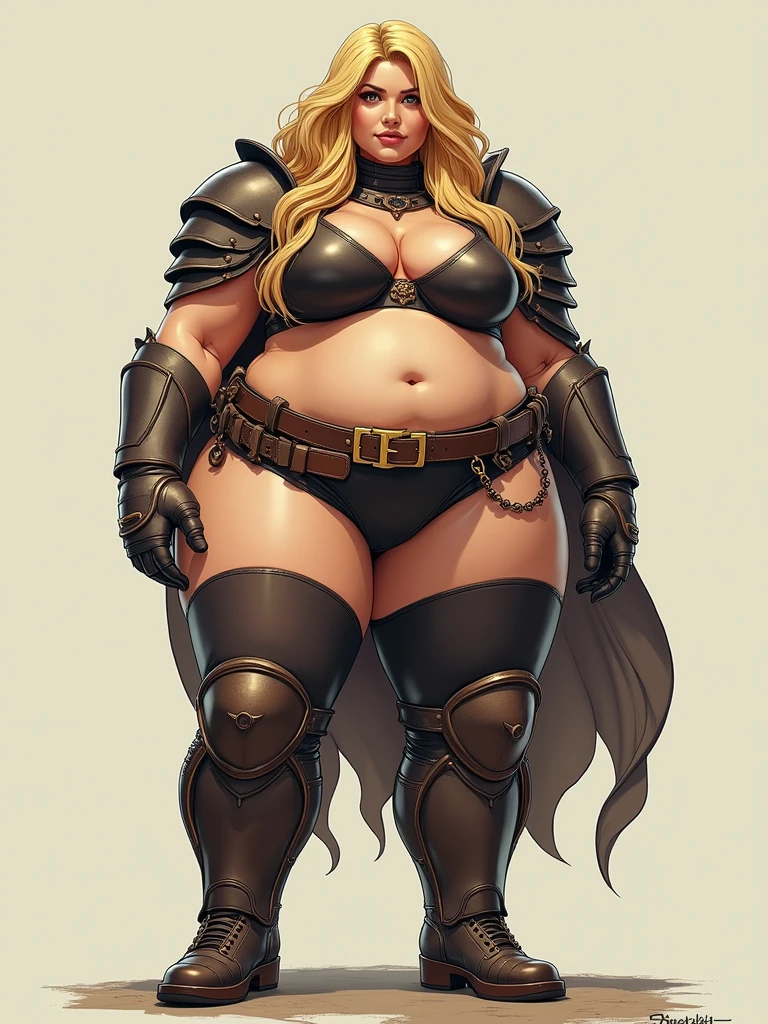 attire, Very long blonde hair fit Woman wearing armor cammy cosplay, Womanly, impossibly small tiny waist abs waistline, circumference of lower extremities far exceeds 80 inches hips, she has massively immense hip measurements, with the worlds largest buttocks, location random, intense detail, bold leggings, hyper realistic, A bottom-heavy, superior body part, voluptuous lower body, feminine figure, portraits, Reductionist form, mujercore, bold lines, in the style of Mike Campau, Iris Van Herpen, Howard Schatz, Russian-Western, an Inferior Physical Goddess