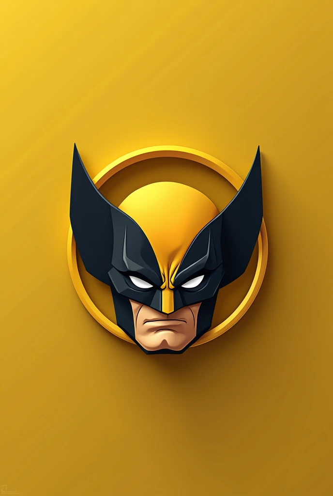 Logo, floating, Wolverine yellow style, solid, minimalist background, name = "katakushi".