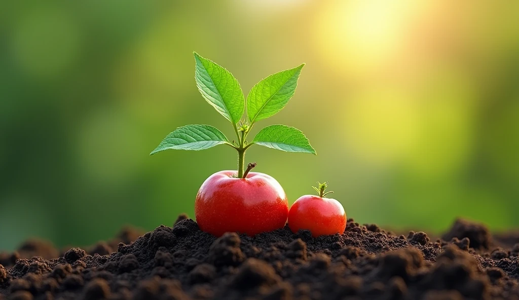 planted in the earth with fruits   