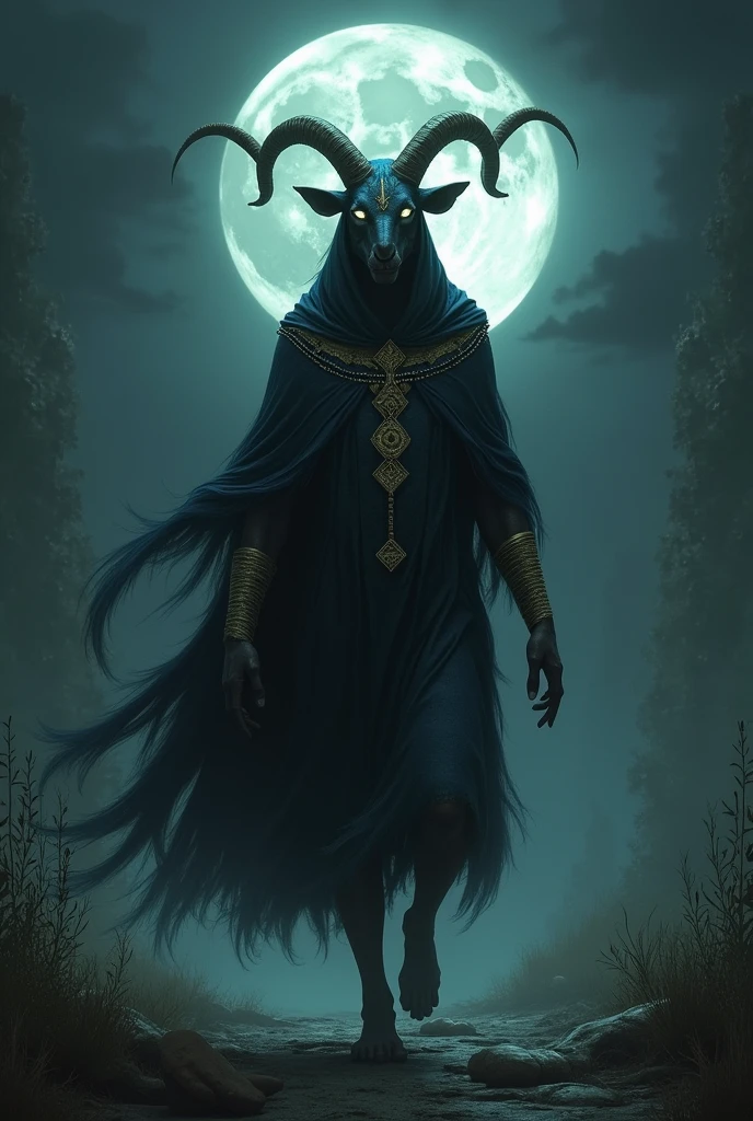 Exu who walks at night with the head of a goat