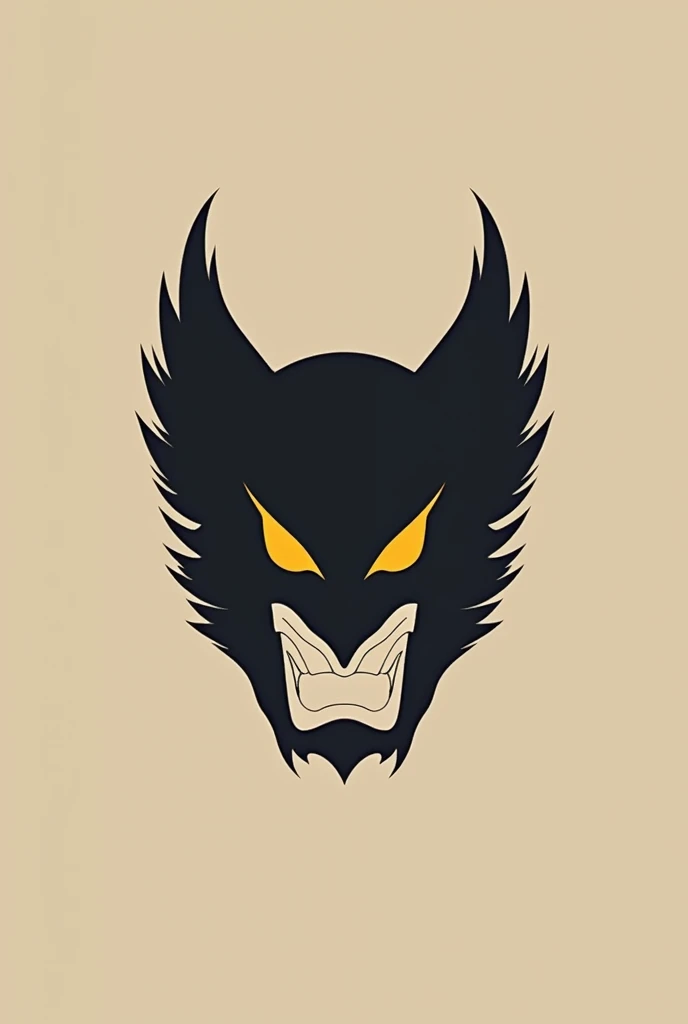 Create a logo called "katakushi", floating, Wolverine style, solid, minimalist background.