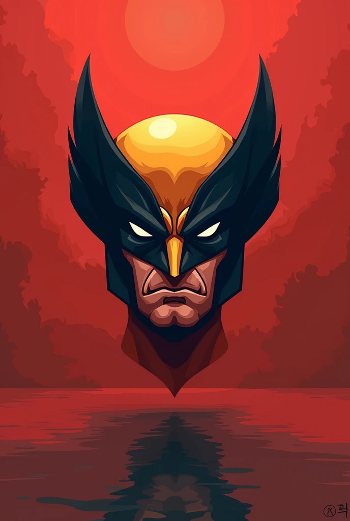 Create a logo called "katakushi", floating, Wolverine style, solid, minimalist background.