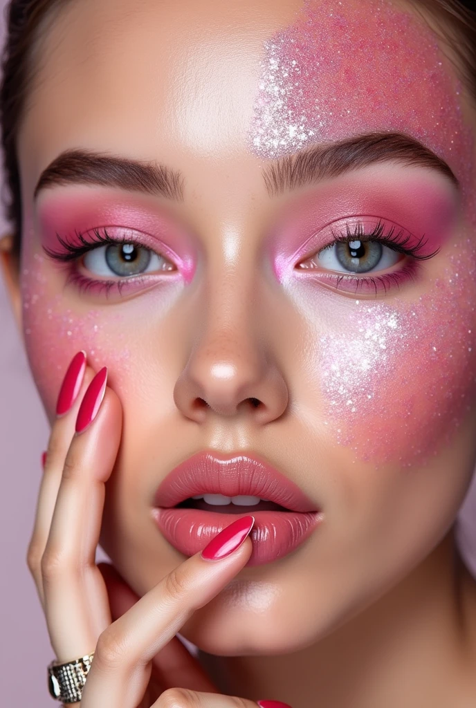 generate the cover of a makeup magazine with viral makeup products called Yanbal Viral Glow includes the name of the magazine on the cover