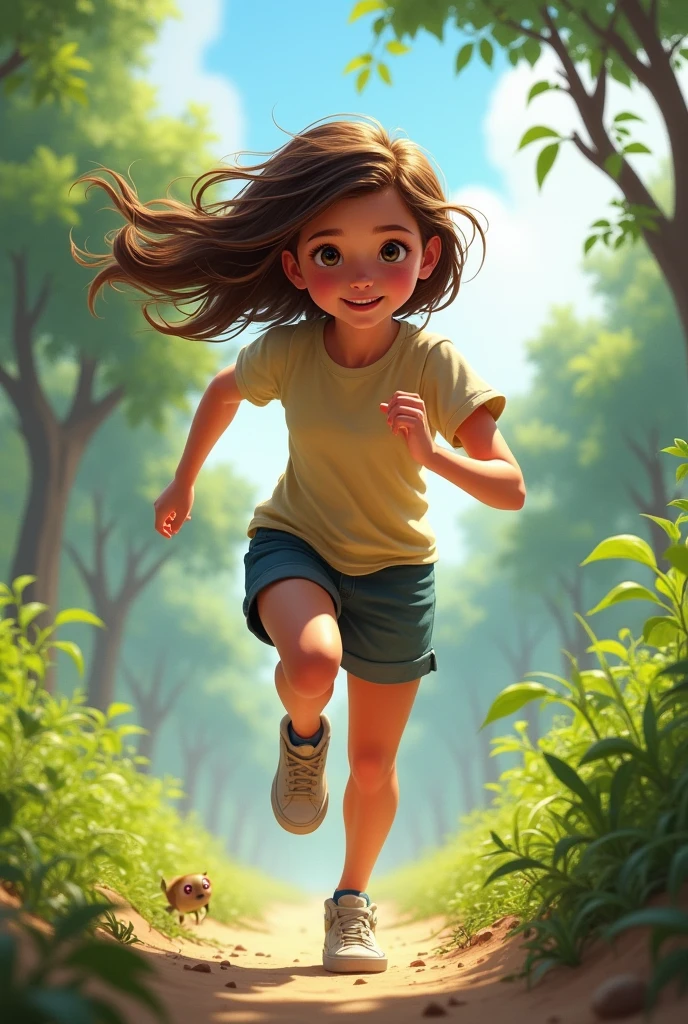 Girl running image
