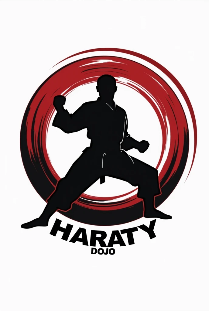 I want a round logo for karate with the name haraty dojo BR