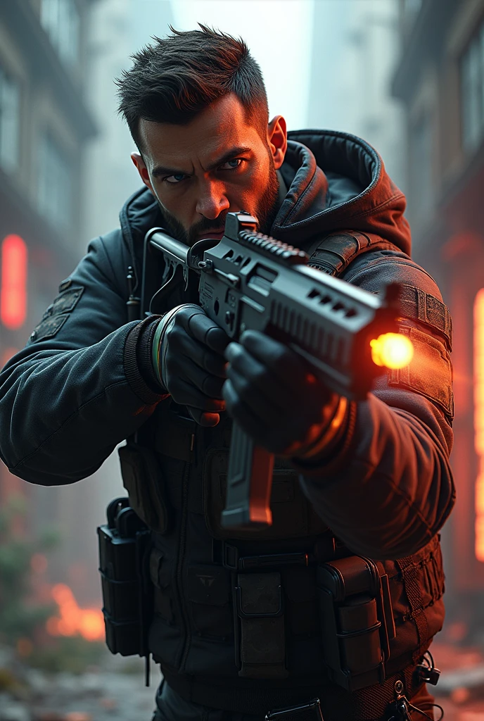A profile picture, eye-catching and creative about a more lively men's gun game