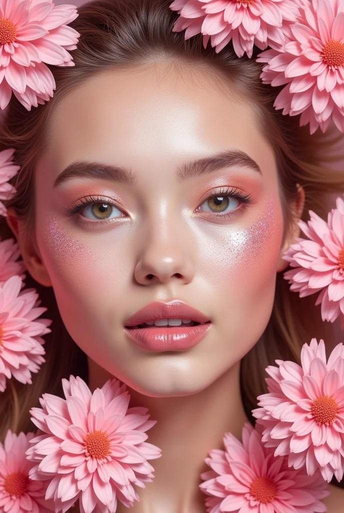 generate the cover of a makeup magazine with viral makeup products called Yanbal Viral Glow includes the name of the magazine on the cover