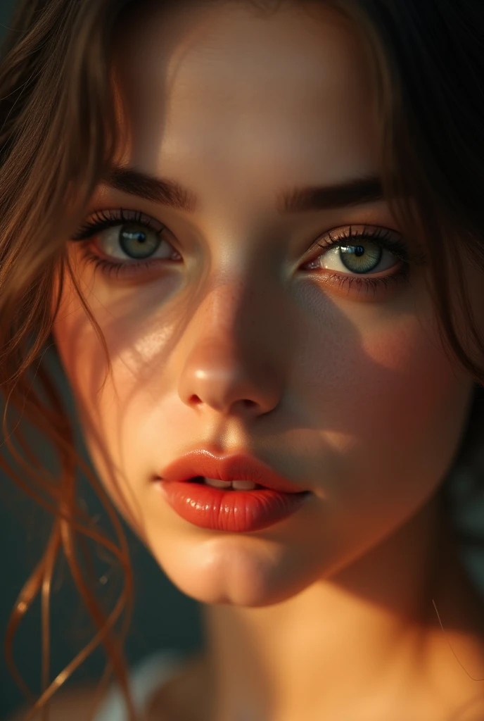 a young woman, beautiful detailed eyes, beautiful detailed lips, extremely detailed eyes and face, long eyelashes, sensual expression, soft skin, (best quality,4k,8k,highres,masterpiece:1.2),ultra-detailed,(realistic,photorealistic,photo-realistic:1.37),highly detailed, intricate details, photo-realistic, vivid colors, warm lighting, intimate, erotic, sensual, female nude, licking, pussy, implied sexuality