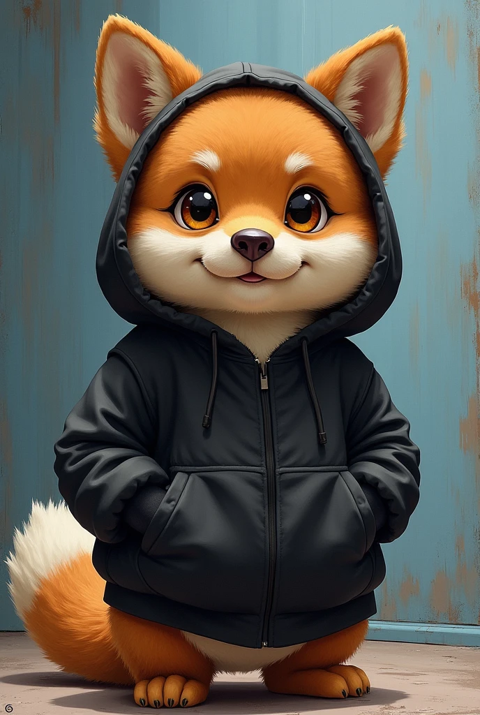 detailed fluffy fur texture, impasto impressionism, (by foxovh, ross tran, michael garmash, pino daeni, iskra), detailed eyes, highly detailed pupils, solo, furry, anthro, rubble-pp, domestic dog, male, bright brown eyes, brown fur, beige body, fur body, fully clothed, detailed fluffy fur texture, curvy, wide hips, inner fluff ears, from front, standing, hood, black hoodie, blue track interior apartment background, day, 1boy, smile, butt Bigger Bend over A smack