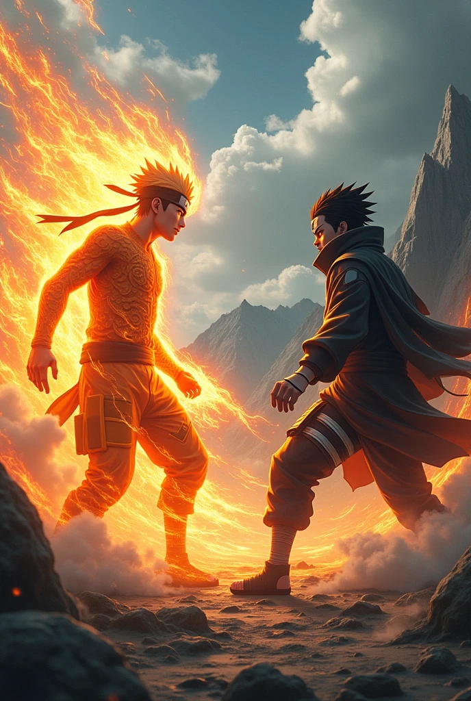 A Kakashi in KCM mode now madara arrived Kakashi and madara fight Kakashi defeated 
 