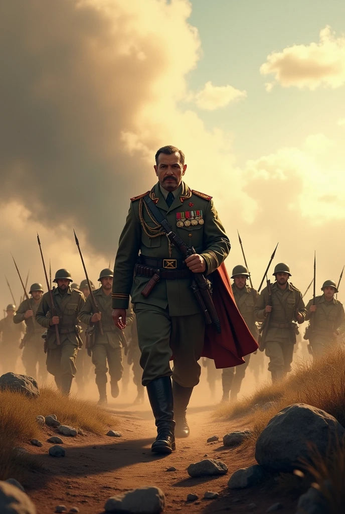 Pablo Marçal leading an army from the front