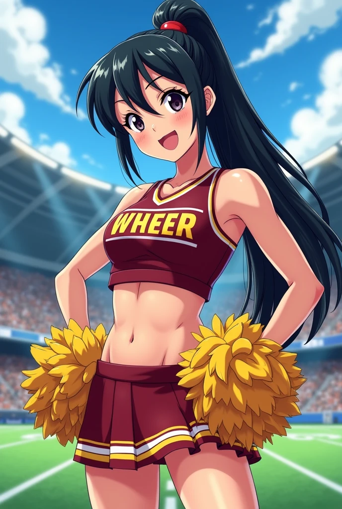Cheerleader Black Hair Anime-style illustrations