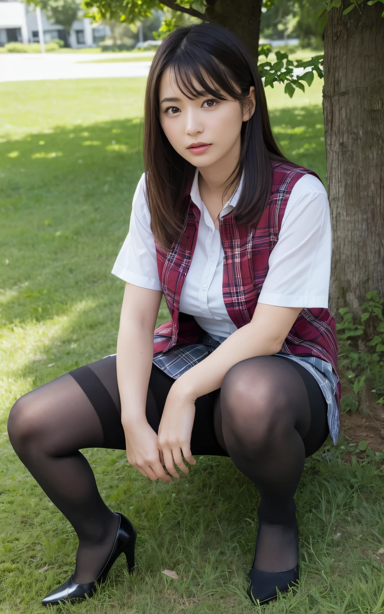 1girl,lying in ground,thigh,spread_legs,(real skin),shiny skin ,fair skin,soft lighting,solo,looking at viewer,bangs,black eyes,black hair,lips,long hair,floating hair,brown hair,16yo,reia girl,navel,((fair skin,real skin)),sky,front of grass field,watercolor style, (soft blending:1.2), fluid colors, dreamy washes, delicate textures, organic shapes,flower headdress,film grain,vintage,kodak,oil painting,splashing,Girl with paint on her,bokeh photo,atmospheric depth,wet skin,seatdrop,cum on face,wet clothes,skirt_lift,(school uniform,open shirt,dark necktie,dark pleated skirt,dark socks),(bokeh photo,Backlit Silhouette:1.2)