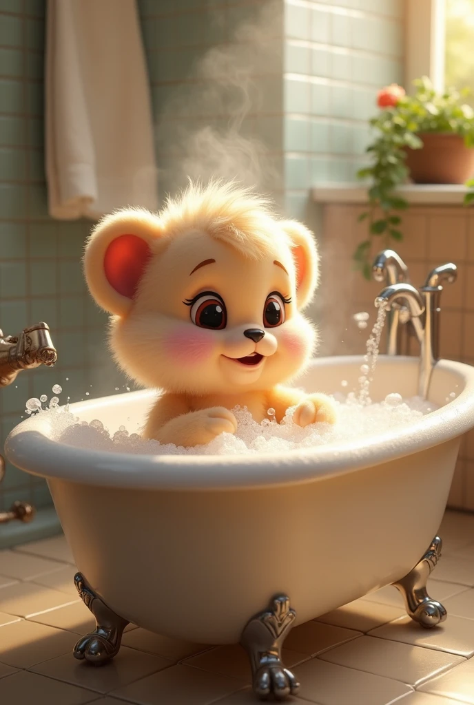 Furry boy cute bath