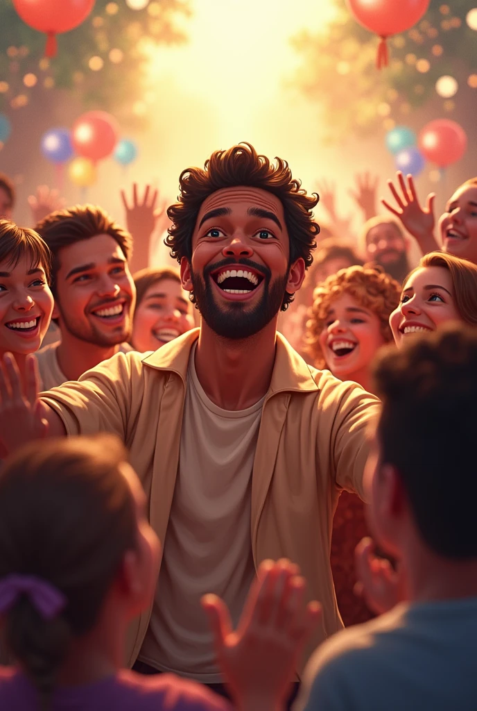 and celebrate with Emmanuel they all was happy