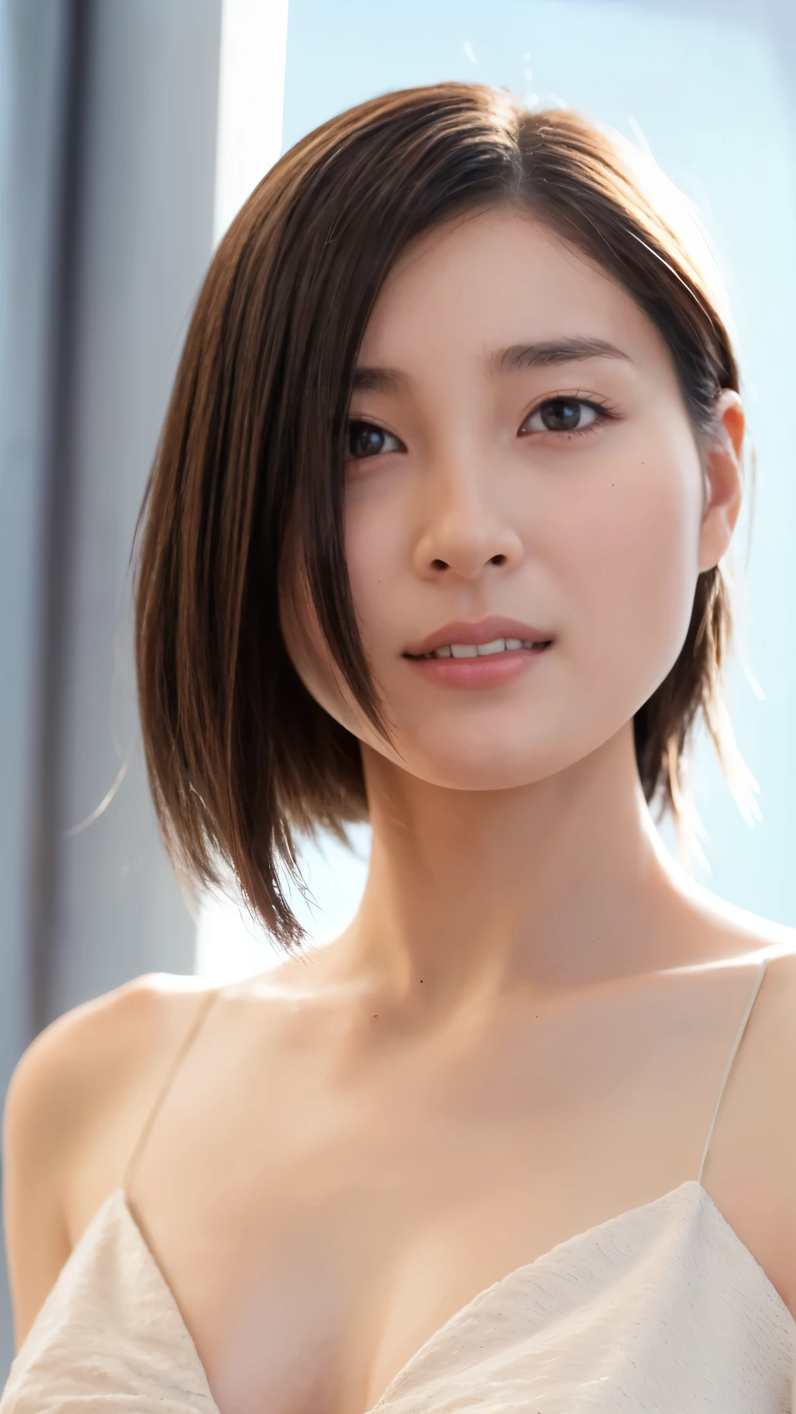 Cute Japanese Women Photos, smile, 20-year-old, (photo Realistic:1.4), (hyper Realistic:1.4), (Realistic:1.3), (Smoother lighting:1.05), (Improving the quality of cinema lighting:0.9), 32K, 1 girl,20-year-oldの***, Realistic lighting, Backlight, The light shines on your face, Ray Tracing, (Bright light:1.2), (Improvement of quality:1.4), (Highest quality Realistic textured skin:1.4), fine grain, Detailed face,(smile:0), (Emphasis on face close-up:1.3), (Enhances the beauty of skin texture:1.1),((Extremely precise and accurate anatomy:1.0)), (Enhances the beauty of skin texture:1.1), Clean and glowing skin, mesh, thin:1.2, (Realistic:1.3), Realisticなライティング, (Smoother lighting:1.05), 32K, One Japanese woman, fine grain, Detailed face, (Film Grain:1.1),(Accentuates body lines:1.1), High resolution, Natural look, Kind eyes, Improves hair quality, Delicate light and shadow, Transparent muscles, Graceful pose, Beautiful Eyes, Sharp details, Soft light reflection, Beautiful contours, Delicate skin tone, Fine hair texture,Cute Japanese Women Photos,