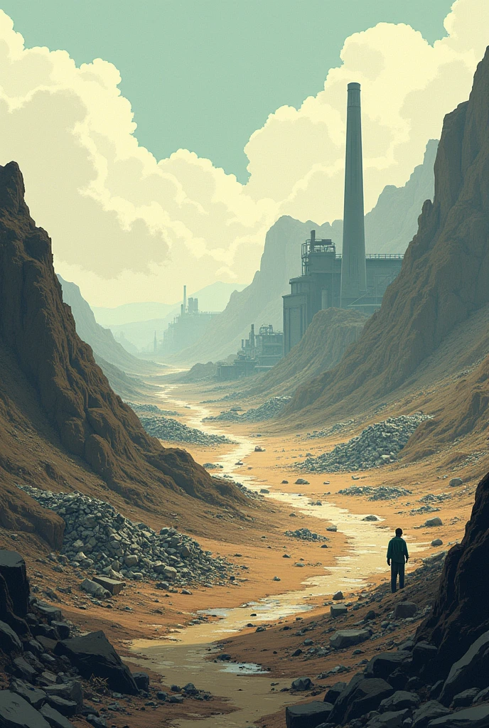 An illustration of "lands pollution". Para limestone, and that it is easy, small but it is understood that it refers to the contamination of the earth(floor)
