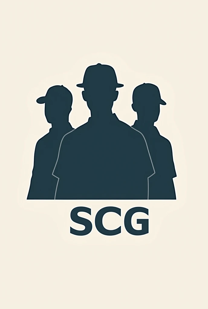 A logo for a security company, Minimalist style, with silhouettes of guards, that has the initials SCG, that represents the concept of security for the community, without abstract styles