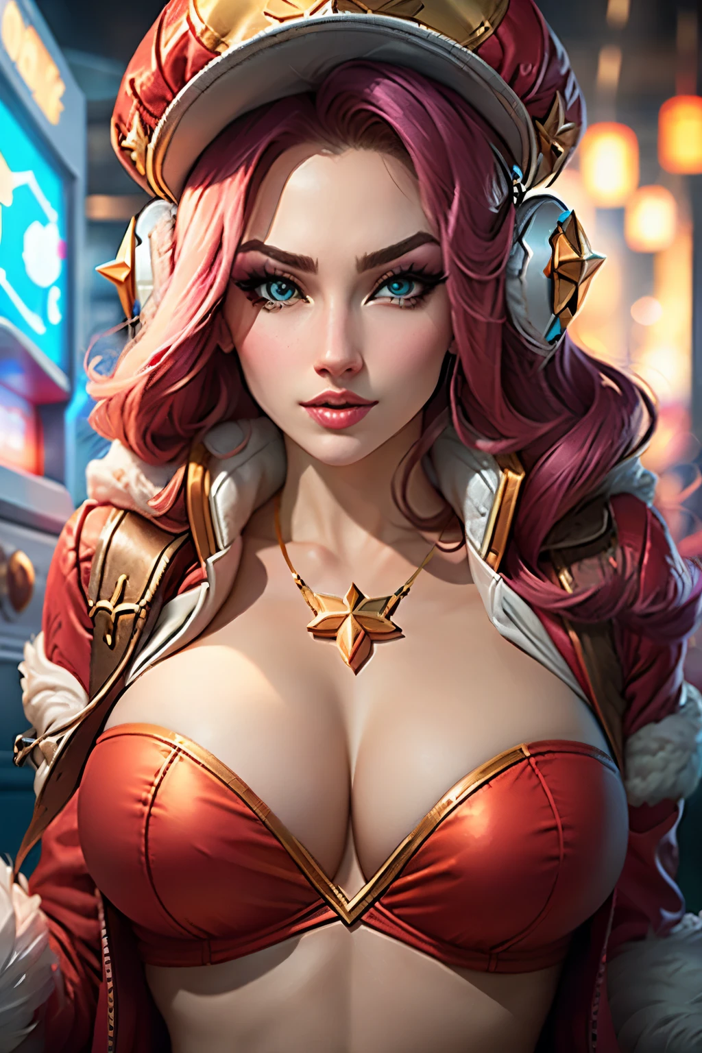 miss fortune league of legends, Arcade Miss Fortune, neckleace, seducing gaze, posse sexy