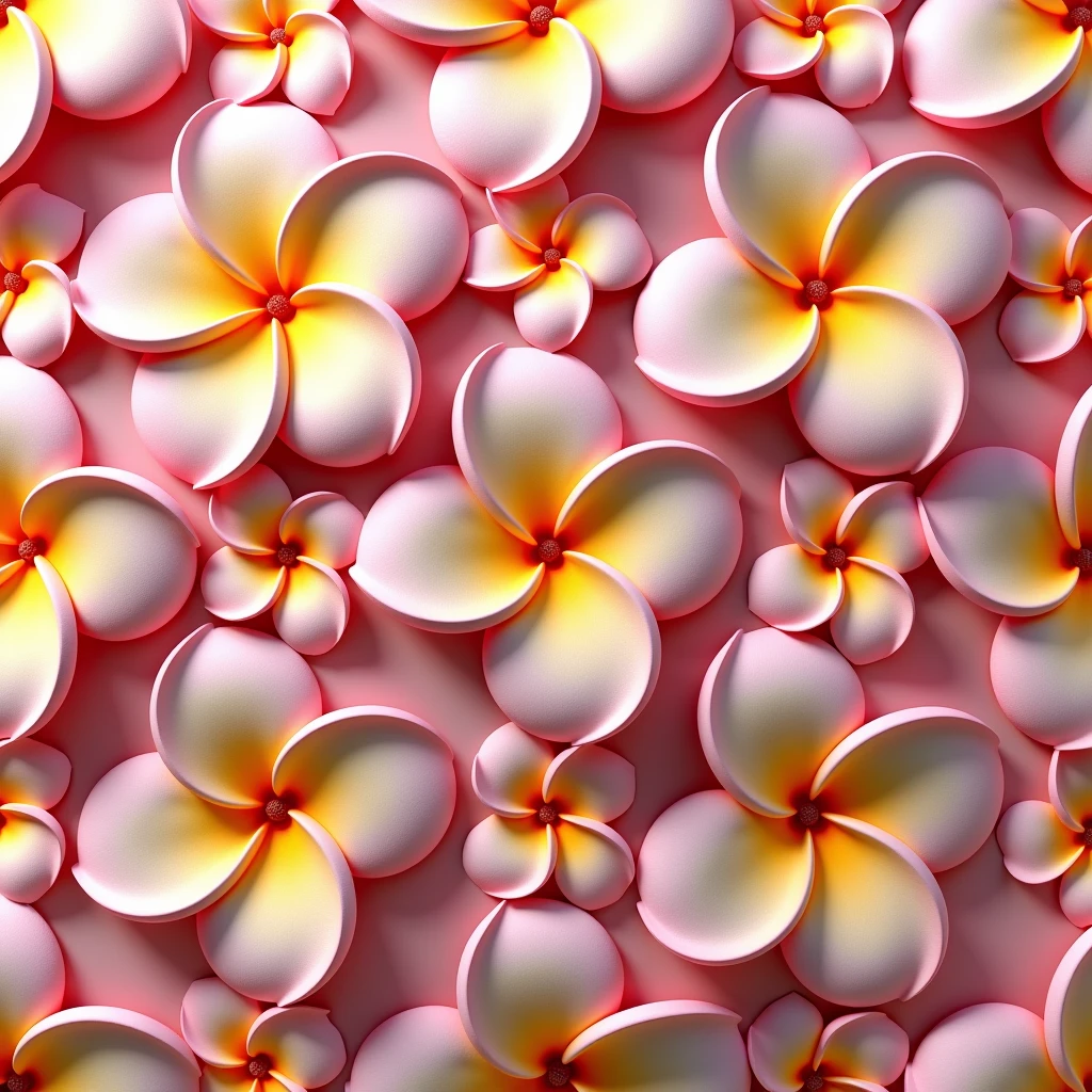 3D frangipani flower pattern