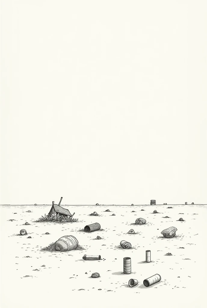An illustration of "lands pollution". Para limestone, and that it is easy, small but it is understood that it refers to the contamination of the earth(floor)
Pero q se vea q es un dibujo pequeño facil y en blanco cuando digo de la tierra me refiero a un floor como un paisaje pequeño muy pequeño solo con tierra plano con unas latas y otras cosas por algunos lados. Just as I asked