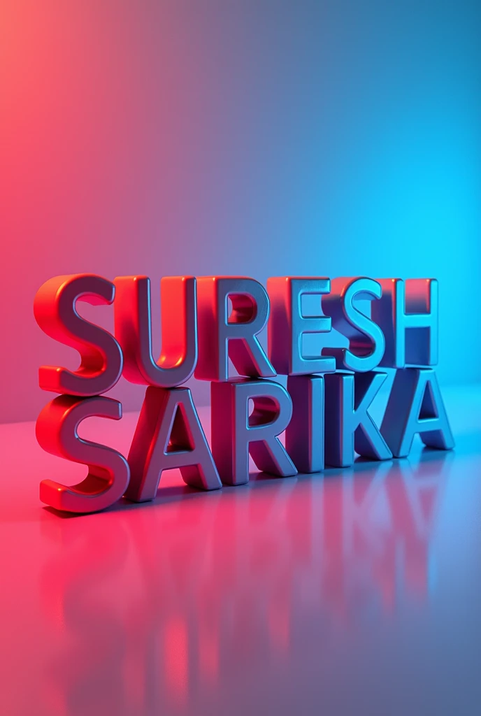 SURESH name with red color and SARIKA name with blue color